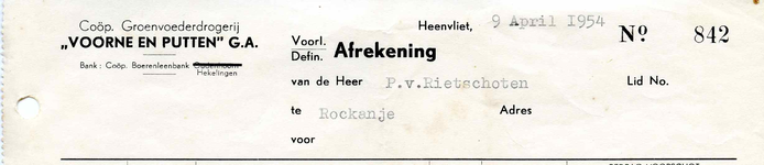 HV_VOORNE_001 Heenvliet, Voorne en Putten - Coöp. Groenvoederdrogerij Voorne en Putten G.A. , (1954)