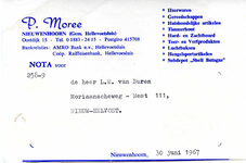 NN_MOREE_005 Nieuwenhoorn, Moree - P. Moree, IJzerwaren, Gereedschappen, huishoudelijke artikelen, timmerhout, hard- en ...