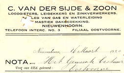 NN_SIJDE_002 Nieuwenhoorn, Van der Sijde - C. van der Sijde & Zoon, Loodgieters, Leidekkers en Zinkverwerkers. Aanleg ...