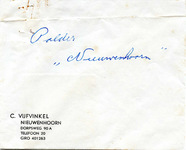 NN_VIJFVINKEL_004 Nieuwenhoorn, Vijfvinkel - C. Vijfvinkel (ENVELOPPE)