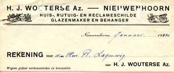 NN_WOUTERSE_001 Nieuwenhoorn, Wouterse - H.J. Wouterse Az., Huis-, ruituig- en reclameschilder. Glazenmaker en ...