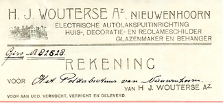 NN_WOUTERSE_002 Nieuwenhoorn, Wouterse - H.J. Wouterse Az., Electrische autolakspuitinrichting. Huis-, Decoratie- en ...