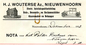 NN_WOUTERSE_003 Nieuwenhoorn, Wouterse - H.J. Wouterse Az., Electr. Autolakspuitinrichting. Huis-, Decoratie- en ...