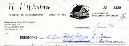 NN_WOUTERSE_004 Nieuwenhoorn, Wouterse - H.J. Wouterse, Schilders- en behangersbedrijf. Glaszetten enz. Autolakken en ...