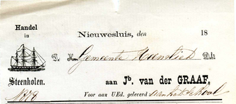NS_GRAAF_001 Nieuwesluis, Van der Graaf - Jb. van der Graaf: Handel in Steenkolen, (1878)