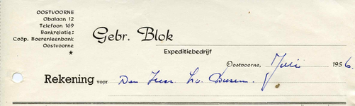 OV_BLOK_001 Oostvoorne, Blok - Gebr. Blok, Expeditiebedrijf, (1956)