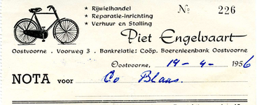 OV_ENGELVAART_002 Oostvoorne, Engelvaart - Piet Engelvaart, Rijwielhandel, reparatie-inrichting, verhuur en stalling, (1956)
