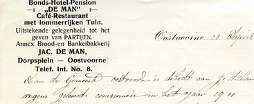 OV_MAN_003 Oostvoorne, De Man - Bonds-Hotel-Pension De Man . Café-Restaurant met lommerrijken tuin. Uitstekende ...
