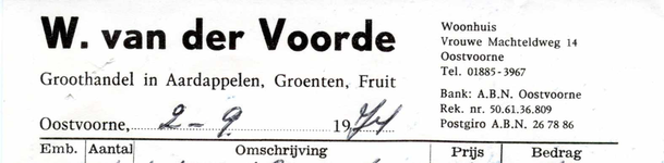 OV_VOORDE_005 Oostvoorne, Van der Voorde - W. van der Voorde, groothandel in aardappelen, groenten en fruit, (1974)