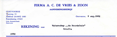 OV_VRIES_001 Oostvoorne, De Vries en Zoon - Firma A.C. de Vries en Zoon, Aannemingsbedrijf, (1962)
