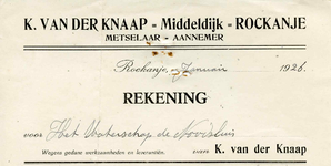 RO_KNAAP_002 Rockanje, Van der Knaap - K. van der Knaap, Metselaar - Aannemer, (1926)