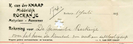 RO_KNAAP_004 Rockanje, Van der Knaap - K. van der Knaap, Metselaar - Aannemer, (1933)