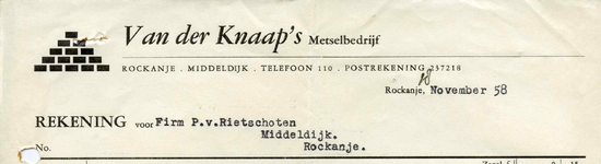 RO_KNAAP_011 Rockanje, Van der Knaap - Van der Knaap's Metselbedrijf, (1958)