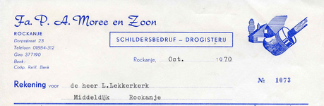 RO_MOREE_014 Rockanje, Moree - Fa. P. A. Moree en Zoon, Schildersbedrijf - Drogisterij, (1970)