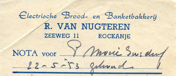 RO_NUGTEREN_004 Rockanje, Van Nugteren - R. van Nugteren, Electrische brood- en banketbakkerij, (1953)