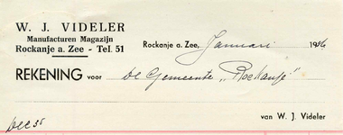 RO_VIDELER_002 Rockanje, Videler - W.J. Videler, Manufacturen Magazijn, (1936)