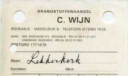 RO_WIJN_001 Rockanje, Wijn - C. Wijn, Brandstoffenhandel, (1977)