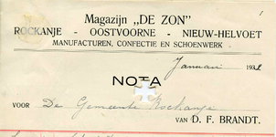 RO_ZON_001 Rockanje, De Zon - Magazijn De Zon , D.F. Brandt, Manufacturen, confectie en schoenwerk, (1932)
