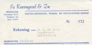 SP_KORENGEVEL_001 Spijkenisse, Korengevel & Zn. - fa. Korengevel & Zn., electro-technisch-, wikkel- en ...
