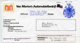 SP_MARION_001 Spijkenisse, Van Marion - Van Marion's Automobielbedrijf n.v., Official Daf Dealer, (1972)