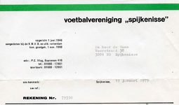 SP_VOETBAL_001 Spijkenisse, Voetbalvereniging - Voetbalvereniging Spijkenisse , opgericht 1 juni 1946, (1979)