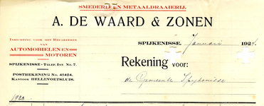 SP_WAARD_011 Spijkenisse, De Waard - Smederij en metaaldraaierij A. de Waard & Zonen. Inrichting voor het repareeren ...