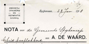 SP_WAARD_015 Spijkenisse, A. de Waard - Smederij, draaierij en reparatie inrichting, (1918)