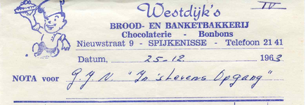 SP_WESTDIJK_001 Spijkenisse, Westdijk - Brood- en banketbakkerij, chocolaterie - bonbons, (1963)