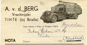 TI_BERG_001 Tinte, V.d. Berg - A. v.d. Berg, vrachtrijder, (1943)