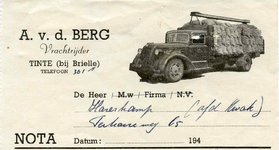 TI_BERG_002 Tinte, V.d. Berg - A. v.d. Berg, vrachtrijder, (1949)