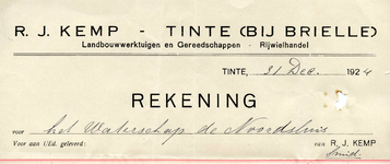 TI_KEMP_003 Tinte, Kemp - R.J. Kemp, Landbouwwerktuigen en gereedschappen. Rijwielhandel, (1924)