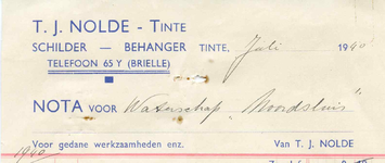 TI_NOLDE_005 Tinte, Nolde - T.J. Nolde, Schilder, behanger, (1940)
