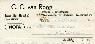TI_ROON_006 Tinte, Van Roon - C.C. van Roon, Smederij, Rijwielhandel. Autogenische- en Electrische laschinrichting, (1946)