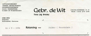 TI_WIT_001 Tinte, De Wit - Gebr. de Wit, Aannemersbedrijf. Timmer - metselwerken. Onderhoudswerken, mach. timmerwerk, ...