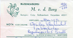 VP_BERG_001 Vierpolders, v.d. Berg - Bloemkwekerij M. v.d. Berg, (1970)
