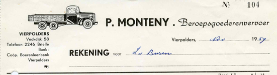 VP_MONTENY_001 Vierpolders, Monteny - P. Monteny, Beroepsgoederenvervoer, (1959)