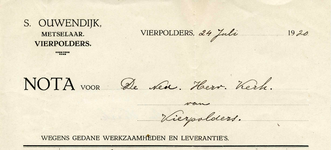 VP_OUWENDIJK_005 Vierpolders, Ouwendijk - S. Ouwendijk, Metselaar , (1920)