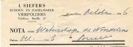 VP_SIEFERS_002 Vierpolders, Siefers - I. Siefers, Schoen- en zadelmaker, (1946)