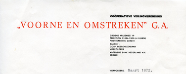 VP_VOORNE_001 Vierpolders, Voorne en Omstreken G.A. - Coöperatieve veilingvereniging, (1972)