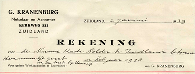 ZL_KRANENBURG_001 Zuidland, Kranenburg - G. Kranenburg, Metselaar en Aannemer, (1939)