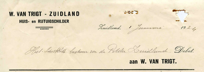 ZL_TRIGT_003 Zuidland, Van Trigt - W. van Trigt, Huis- en rijtuigschilder, (1924)