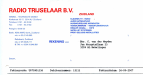 ZL_TRIJSELAAR_002 Zuidland, Trijselaar - Radio Trijselaar B.V., kleuren TV - video, audio apparatuur, huishoudelijke ...