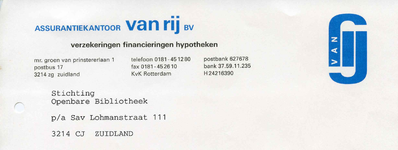 ZL_VAN RIJ_006 Zuidland, Van Rij - Assurantiekantoor Van Rij B.V. Verzekeringen, financieringen hypotheken, (1997)