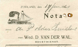 ZL_WAL_003 Zuidland, V.d. Wal - Wed. D. van der Wal, Beurtdienst, (1920)