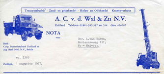 ZL_WAL_006 Zuidland, V.d. Wal - Transportbedrijf, Zand- en grinthandel, Kolen- en Oliehandel, Kranenverhuur A.C. v.d. ...