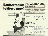 ZL_WILDENBOS_001 Zuidland, Wildenbos - Ph. Wildenbos, Grossier in tabak, sigaren en sigaretten. Koffie en thee, (1940)