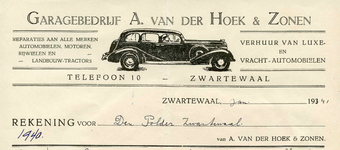 ZW_HOEK_003 Zwartewaal, Van der Hoek - Garagebedrijf A. van der Hoek & Zonen. Reparaties aan alle merken automobielen, ...