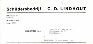 ZW_LINDHOUT_003 Zwartewaal, Lindhout - Schildersbedrijf C.D. Lindhout, (1980)