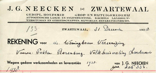 ZW_NEECKEN_004 Zwartewaal, Neecken - J.G. Neecken, Gediplomeerd hoefsmid. Grof- en rijtuigsmederij. Autogenische lasch- ...