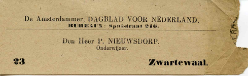ZW_NIEUWSDORP_001 Zwartewaal, Nieuwsdorp - Den Heer P. Nieuwsdorp, Onderwijzer